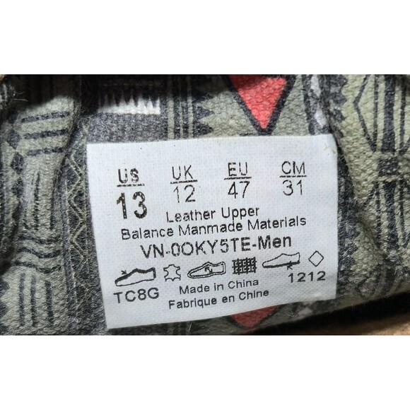 Vans OTW Mens Size 13 Shoes Gray Brown Boho Print Leather Canvas Lace Up Sneaker - Picture 10 of 10
